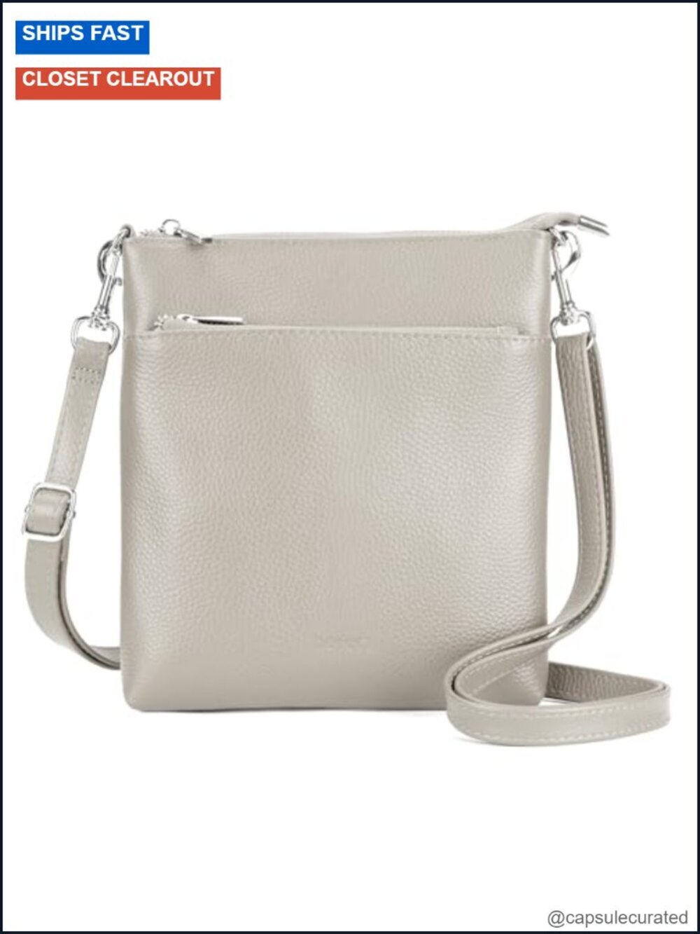 Genuine Leather Crossbody Purse for Women Travel Lightweight Adjustable Strap